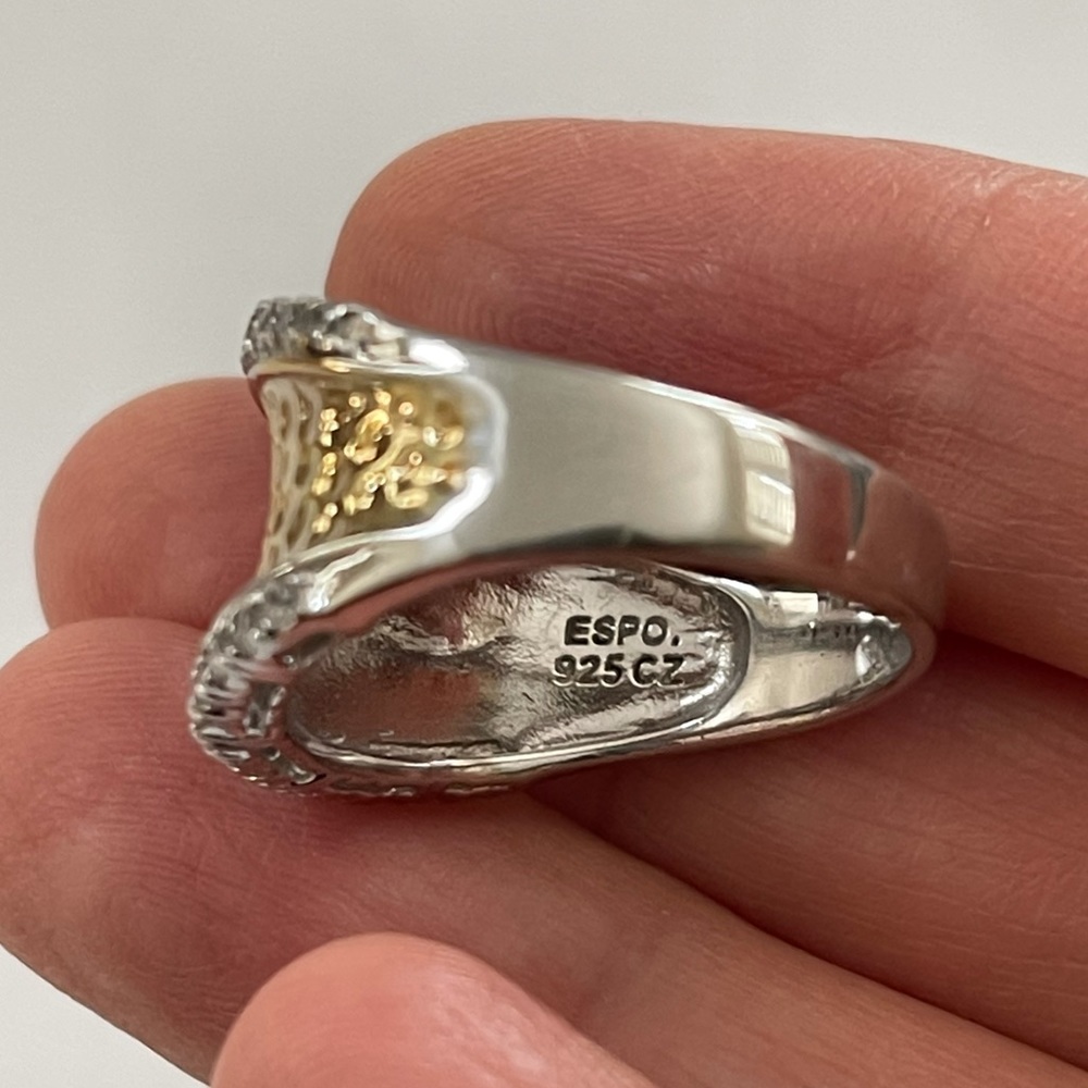 Joseph Esposito cz gold plated solid sterling ring - Picture 8 of 8